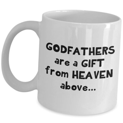 Cute Coffee Mug Gift Cup For Godfather Birth Day Baptism Gift From Heaven Above