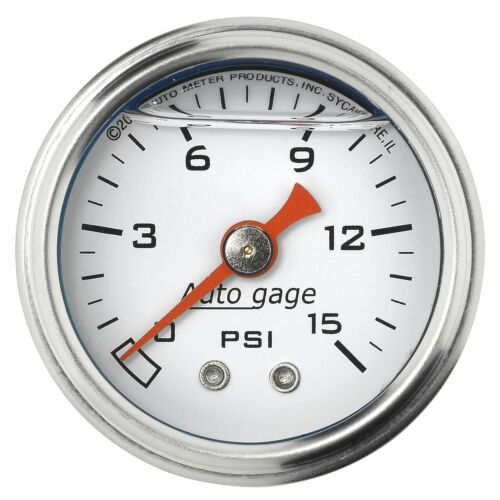Autometer 2175 Autogage Fuel Pressure Gauge 1-1//2/" White 0-15 psi Mechanical