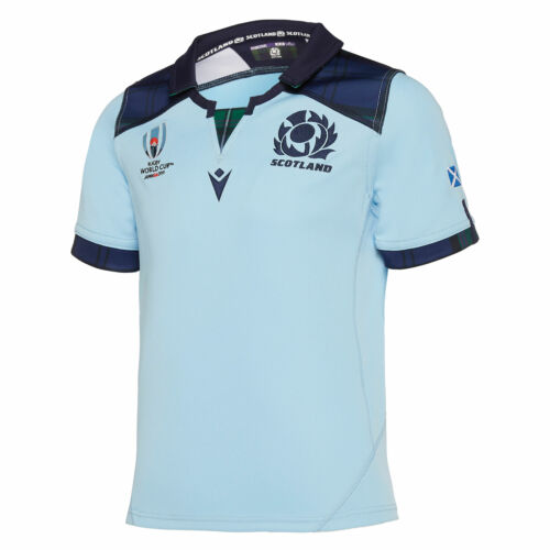 Macron Official Kids Scotland Rugby World Cup Alternate Replica Shirt Jersey Top