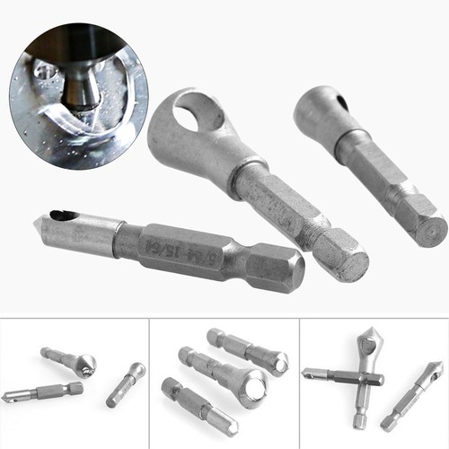 3Pcs HSS Wood Metal Drill Bit Titanium Coated Countersink and Deburring Tool Set