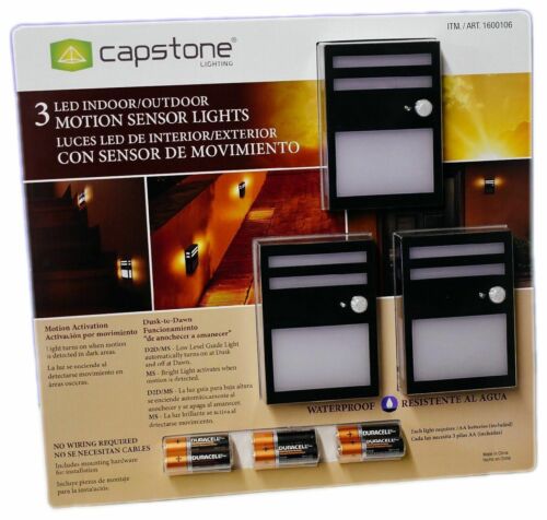 Capstone Wireless Motion Sensor Led Light Indoor Outdoor Security sealed pack 