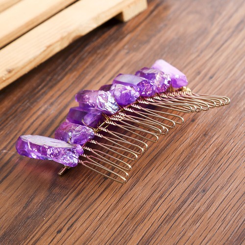 Bridal Raw Quartz Crystal Hair Comb Wedding Hair Accessories Hair band