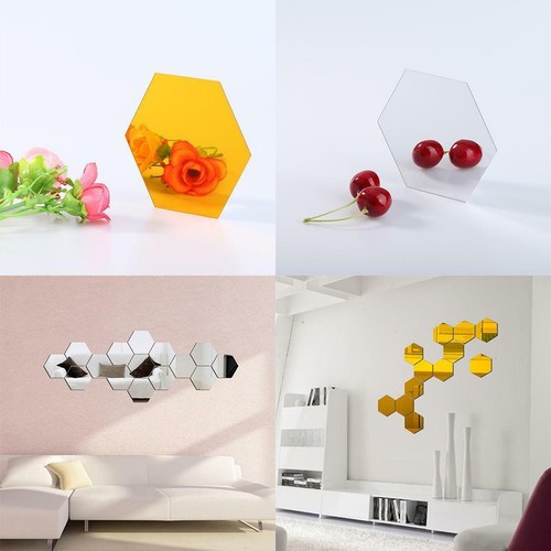 Mirror 12 Piece Hexagon Acrylic Mirror Wall Stickers Wall Decor Home EHE8 05