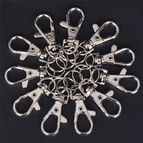 10PC Silver Swivel Trigger Clips Snap Lobster Clasp Hook Bag Key Ring Hooks O! 
