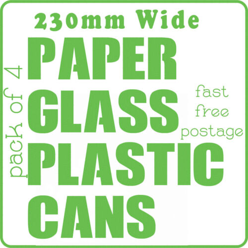 Recycling Stickers Recycle Labels Large Size Pack of 4 Wheelie Bin Waterproof