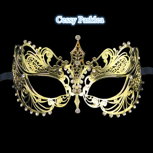 Rhinestones DR-12 Venetian Carnival Women Masquerade Metal Hollow Carving Mask