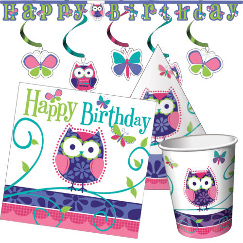 Patchwork OWL PAL Birthday Party Range Girl Tableware Balloons /& Decorations{1C}