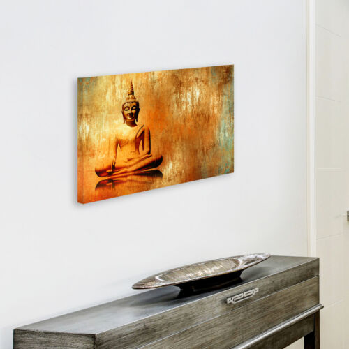 ZAB1424 Orange Buddha Cool Modern Canvas Abstract Home Wall Art Picture Prints