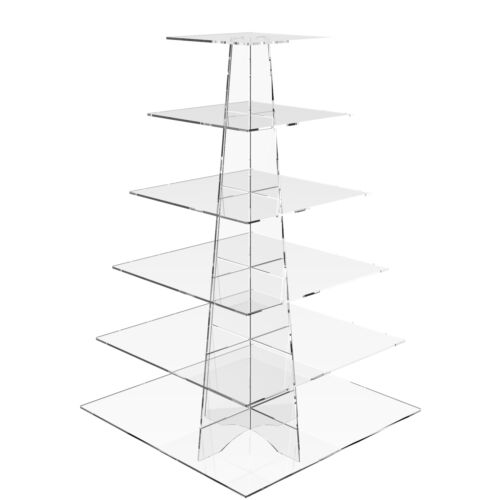 Acrylic Cupcake Stand 6 Tier Cup Cake Display Birthday Party Riser Square