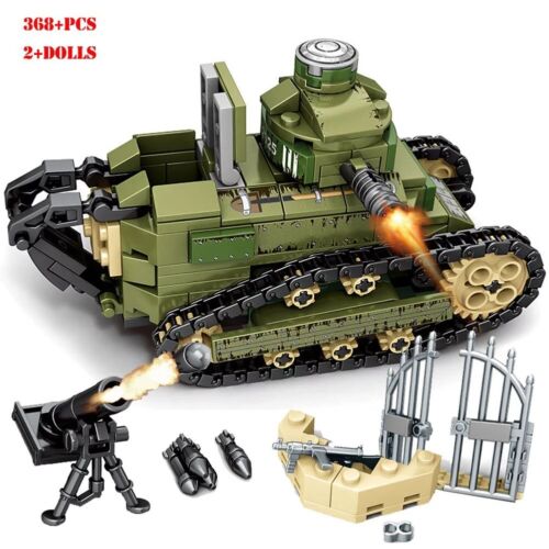 LEGO 368Pcs WW2 Military Renault FT17 Tank Building Blocks Set 2020