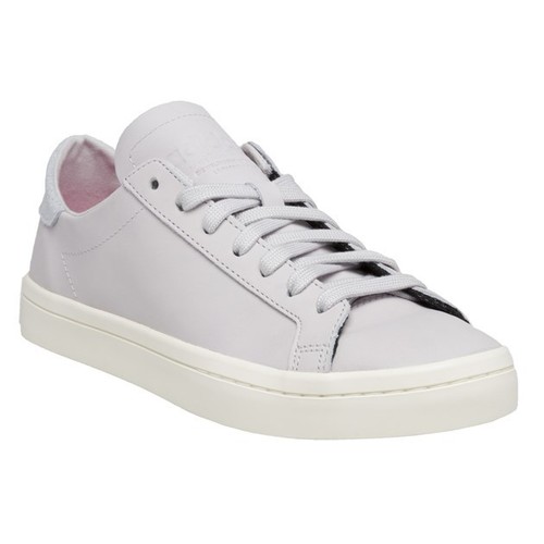 Neu DAMEN ADIDAS GRAU COURT VANTAGE LEDER SNEAKER PUMPS