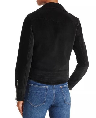 NWT Rag /& Bone Womens Sz XS Mercer Velvet Motorcycle Jacket Black $595