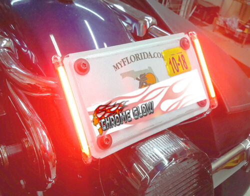 C-Me Signals; Motorcycle Tag//License Plate Mounted Red LED Turn Signals Smoked