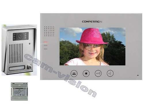 Touchscreen//surface mount video door intercom system//16 Shades//4-Wire 7/" Monitor//Memory