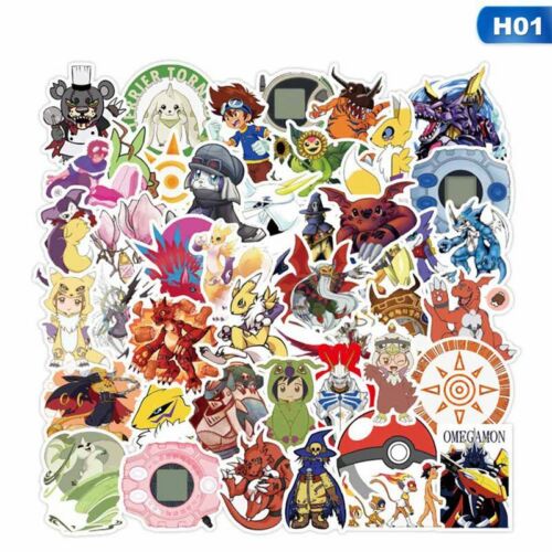 50x Sticker Notebook Sticker Car Sticker Digimon Adventure stickers Twrfdh 