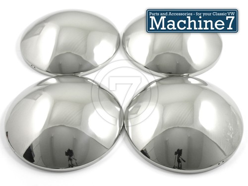 VW Camper Wheel Hub Caps Stainless Steel Chrome Baby Moon T2 Baywindow Bus /& T25