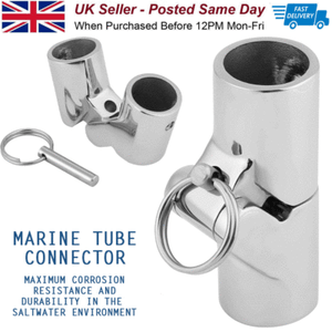 Boat Folding Swivel Coupling Tube Pipe Connector 22mm Marine 316 Stainless Steel