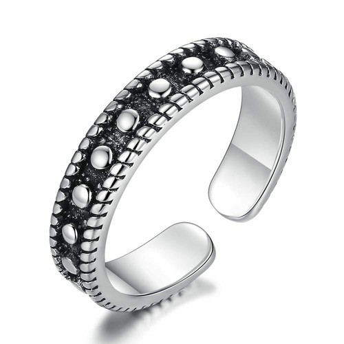 Muye vintage S925 Argent Sterling Réglable Anneau Ouvert Femmes Hommes Rétro Bijoux