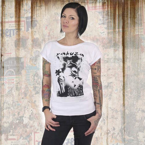 Weiß Neues Yakuza Damen Respirator Shirt