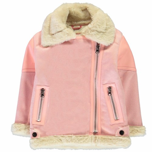 Crafted Rosa Sherpa Giacca Ragazze Cappotto di pelliccia finta YOUNGSTER superiore zip inverno con zip