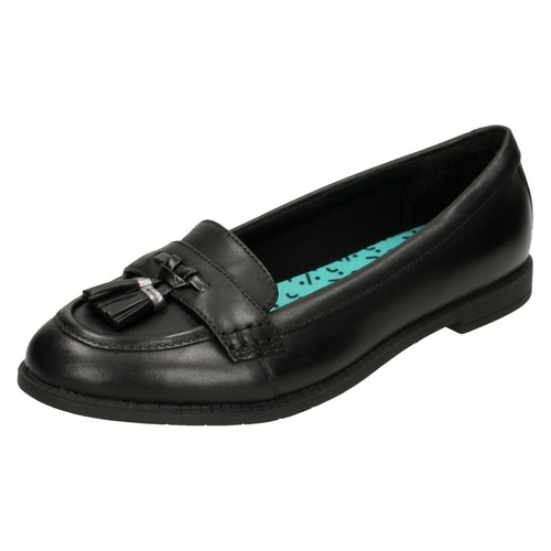 Filles Clarks Bootleg Slip On Leather Tassel Trim Mocassin Ballerines preppy Edge