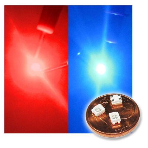 50 Doppelchip SMD LEDs 2-farbig Rot-Blau Typ 3528 PLCC2 