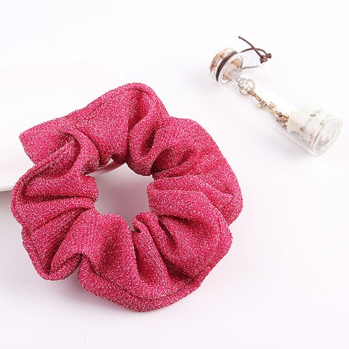 Glitter Metallic Scrunchies Elastic Ponytail Shiny Rubber Band Hair Ties Rope