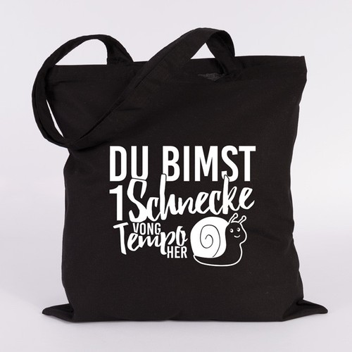 JUNIWORDS Jutebeutel Motiv /"Du bimst 1 Schnecke/" versch Farben Geschenk Tasche