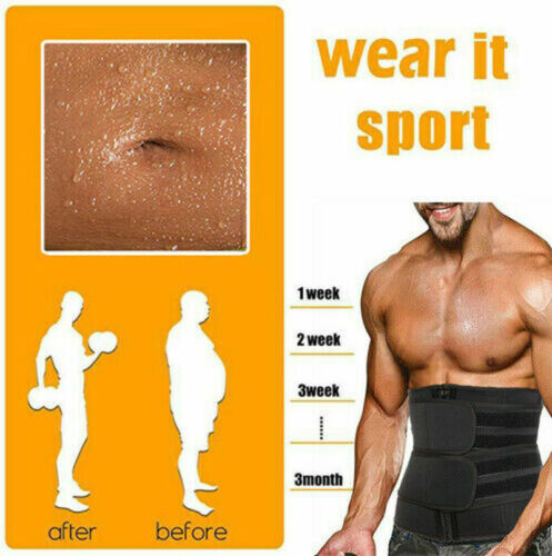 Men Abdomen Fat Burner Belly Compression Body Shaper Waist Trainer Cincher Belt