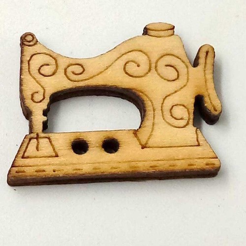 100Pcs Sewing Machine Scissors Shaped Wooden Buttons Sewing Button For Chil Y2L4