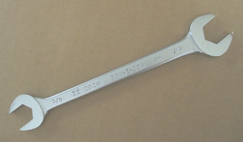 Vintage Bonney Tool Bon-E-Con ZE2024 Open End Wrench 3//4/" /& 5//8/" Forged In USA