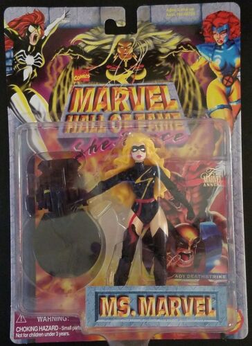 Vintage Toy Biz Marvel Hall Fame Exclusive Warbird Mme Marvel action figure Comme neuf on Card!