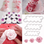 3Pcs Rosen Ausstecher Silikonform 3D-Blumen Muffins Keksen Fondant Torten Dekor