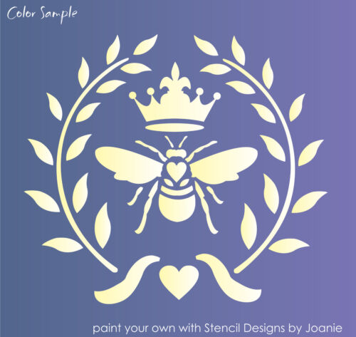 Stencil French Bee Wreath Fleur Royal Crown Willow Circle Cottag Chic Pillow Art 