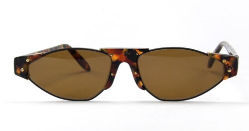 Club LA 5201 Wide Oval Metal Plastic Black Tortoise Sunglasses 90s Austria NOS 