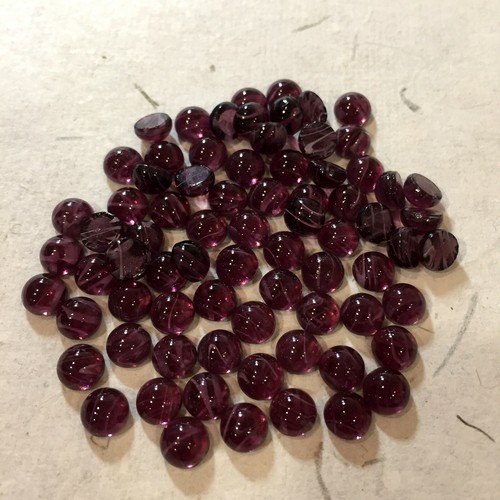 unfoiled E362 7mm amethyst /"flawed/" round glass cabochons 72