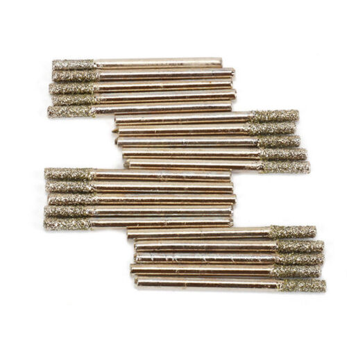 48# Diamond Cylindrical Grinding Head Drill Bits For Jewlery Metal Carving 20Pcs 