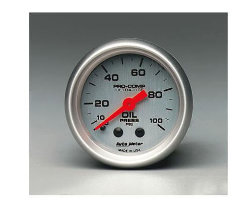 Auto Meter Ultra-Lite Mechanical Oil Pressure Gauge 2-1//16/" 0-100 Psi 52mm
