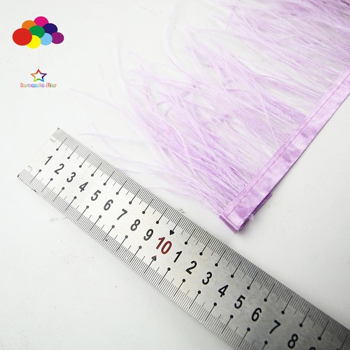 Nuevo 1//5//10 Medidor Luz Púrpura plumas de avestruz 8-15cm//3-6 pulgadas flecos Cinta De Ajuste