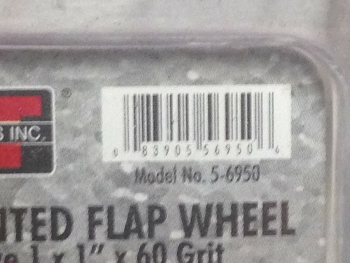 Two Ea K-T Industries ~ 5-6950~ Mounted Flap Wheel~1/" x 1/" x 60 Grit~1//4/" Shank