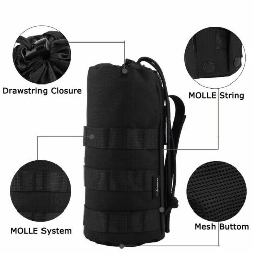 1000D Tactical Molle Water Bottle Pouch Bag Kettle Holder Carrier Camping Hiking 