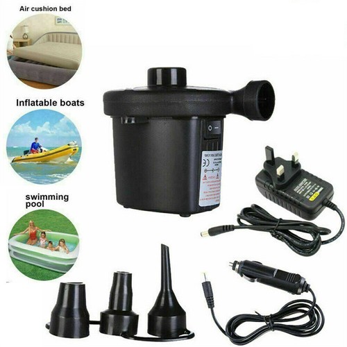 2 in 1 Electric Air Pump Inflator Pool Camping Bed Mattress Boat 12V 240V Car UK