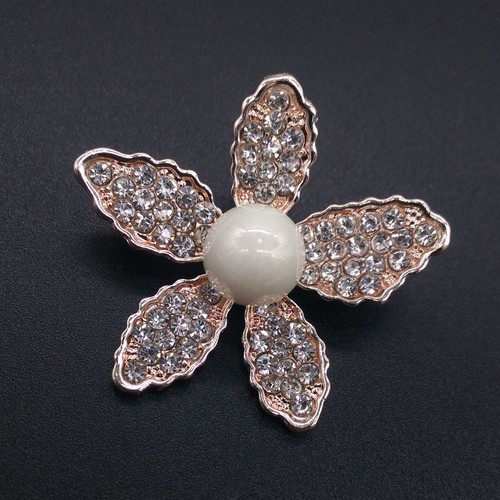 Woman Elegant Pearl Flower Rhinestone Bridal Wedding Jewelry Brooches Pin Gifts