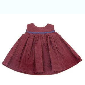 New toddler girls cotton sleeveless dress Burgundy or Brown 3-24 month