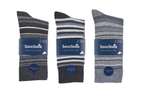 Sock Snob-Homme Pack de 6 à Rayures Multicolores Fashion Designer Coton Luxe Chaussettes 