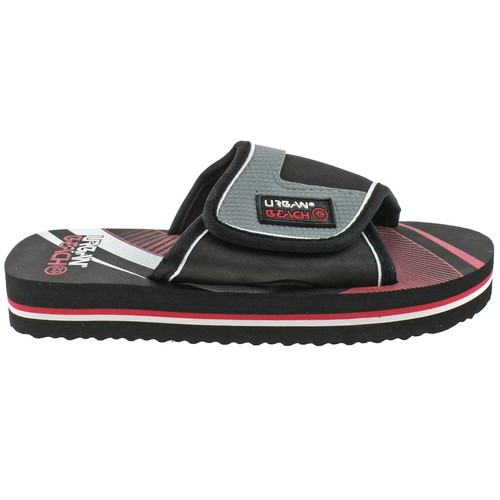 BOYS URBAN BEACH PINE ISLAND RED ADJUSTABLE BEACH MULE SANDALS FLIP FLOPS
