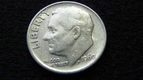 1960-P ROOSEVELT SILVER DIME IN EXTRA FINE CONDITION A-12 SEE PICTURES