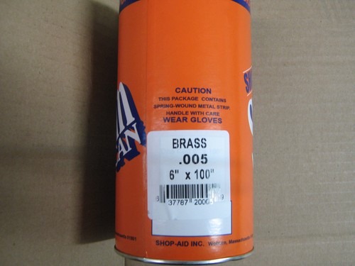NEW!!!!! SHOPAID BRSBrass Shim Stock .005 Thick x 6/" Wide x 100/" Long
