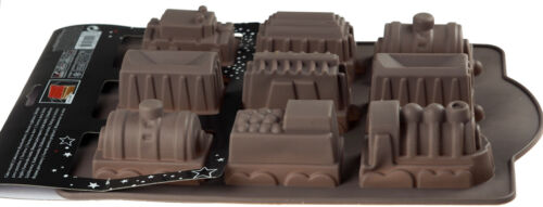 LA CUCINA 9 SILICONE CAKE CHOCOLATE 3D MOULD TRAY SUGAR CRAFT CARS CUPCAKE BAKIN