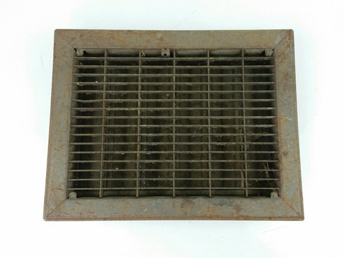 Vintage Metal Heat Register Grate Vent w// Louvers 9/" x 12/" Rectangle